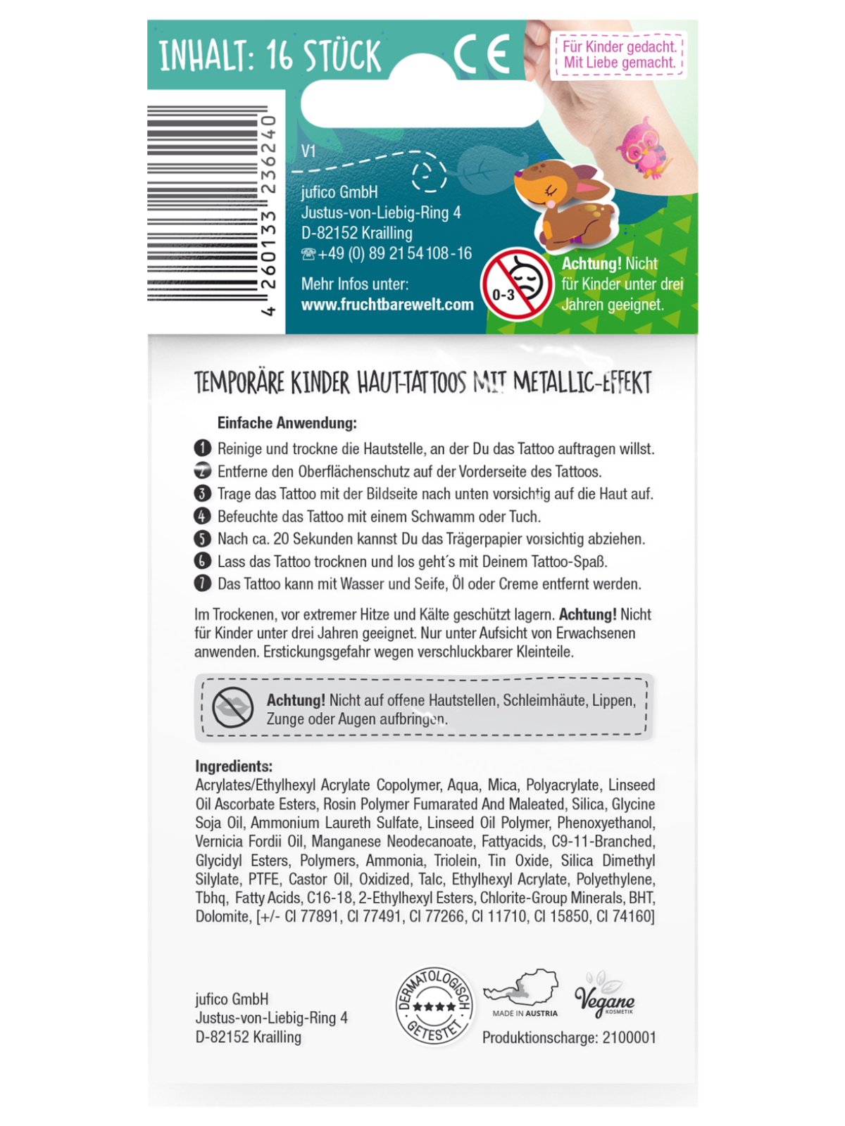 Kinder Haut-Tattoos - Wundervolles Waldreich