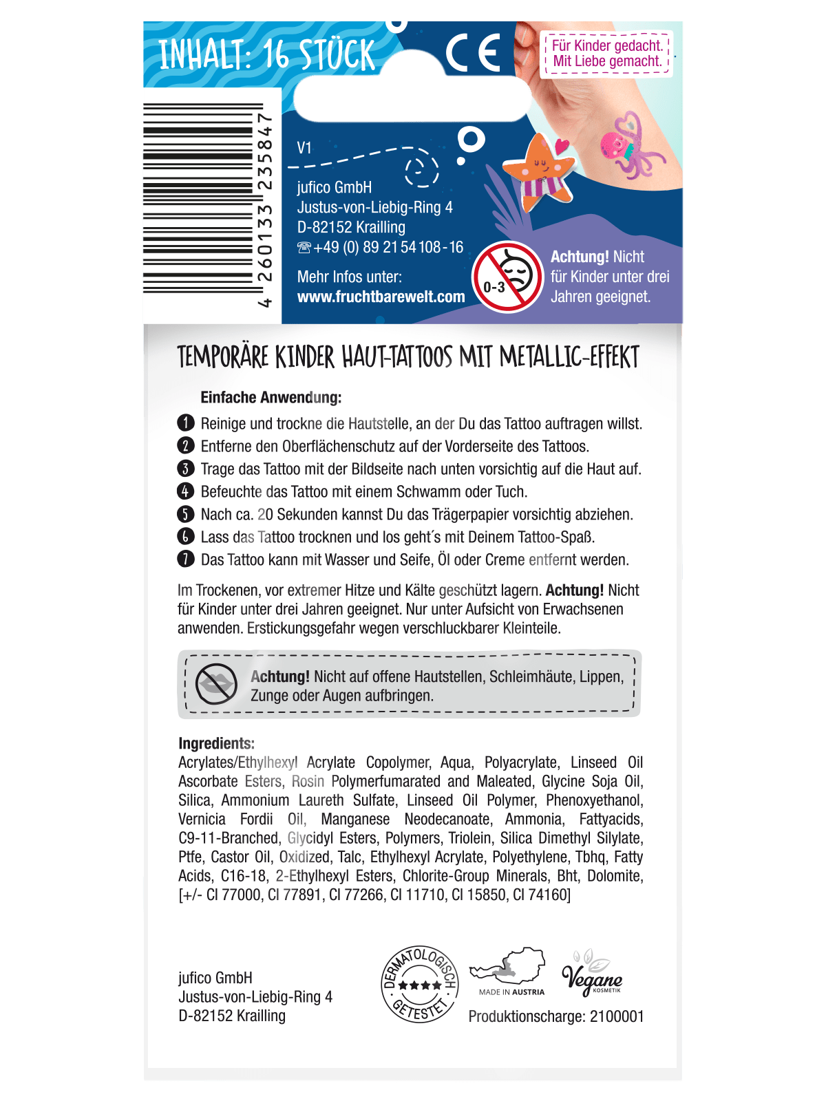 Kinder Haut-Tattoos - Abenteuerliche Unterwasserwelt