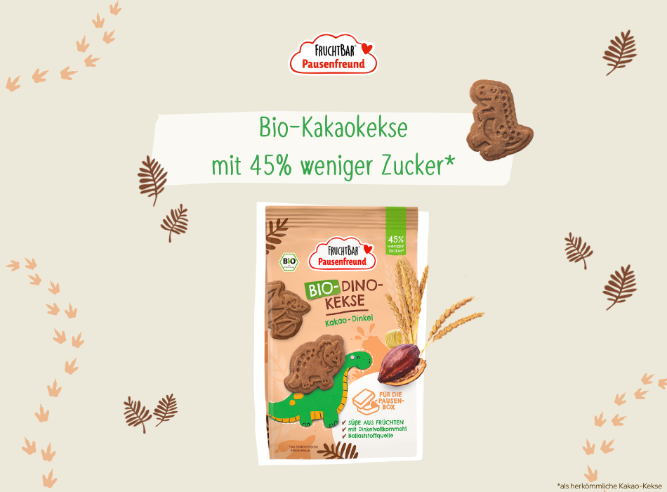 FruchtBar launcht Bio-Kakaokekse mit 45 % weniger Zucker*