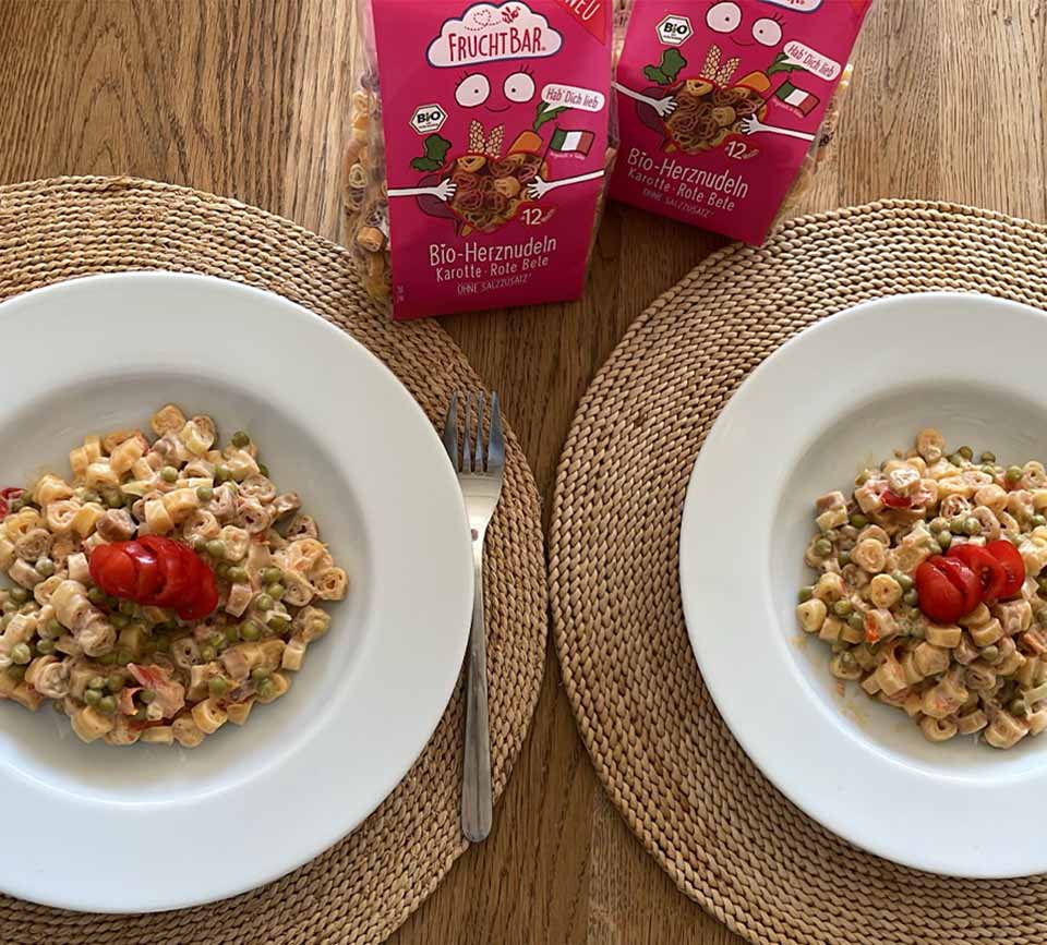 Hab Dich lieb Nudeln mit Frischkäse