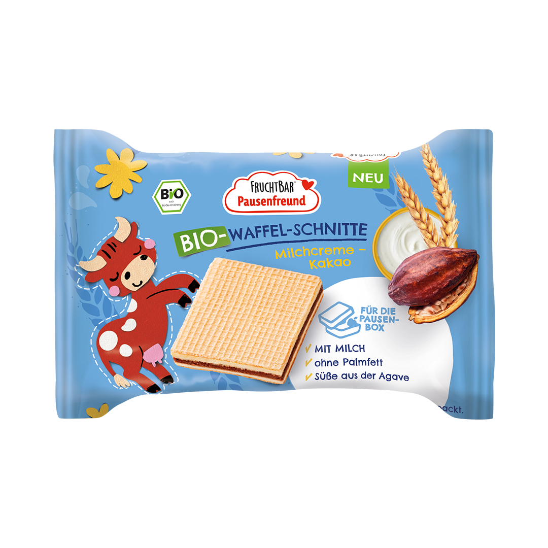 Bio Waffel Schnitte Milchcreme Kakao-Fruchtbar Pausenfreund-Einzelstück-Vorderseite