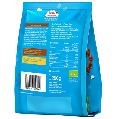 Bio-Kakao-Flakes-Fruchtbar Pausenfreund-Einzelstück-Rückseite