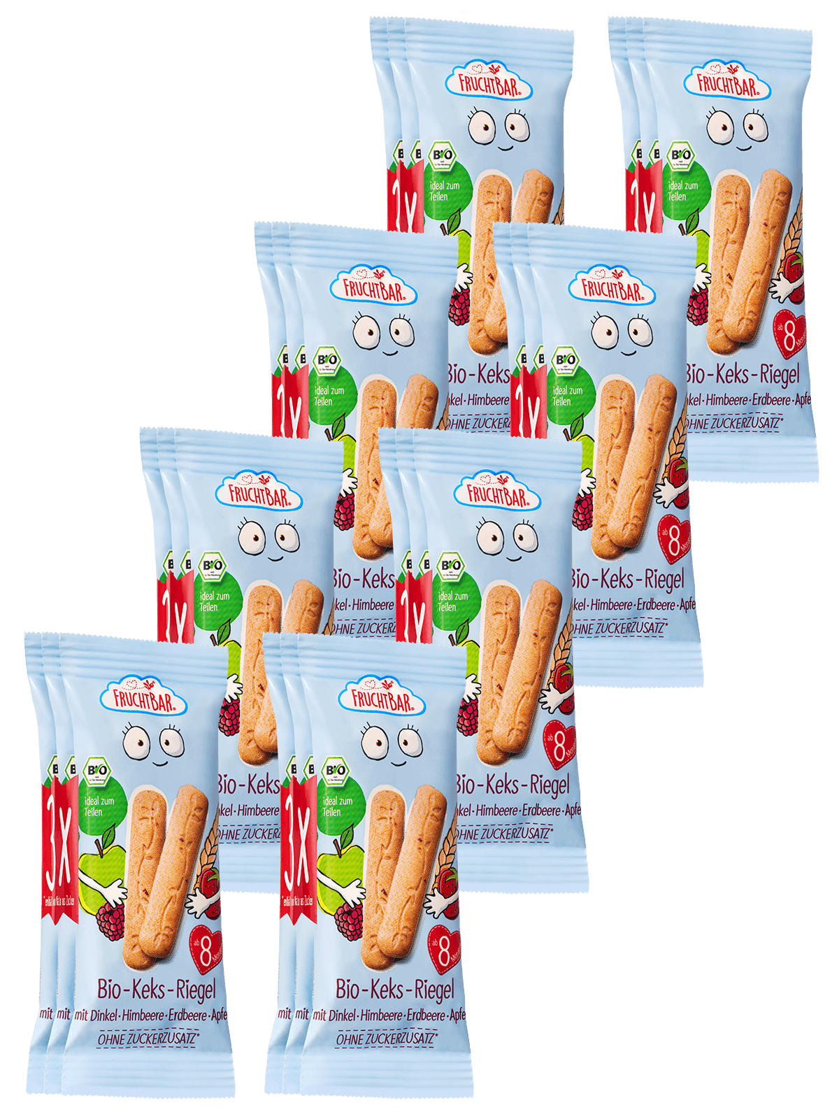 Bio Keks Riegel - FruchtBar - 8er Vorratspack - Vorderseite