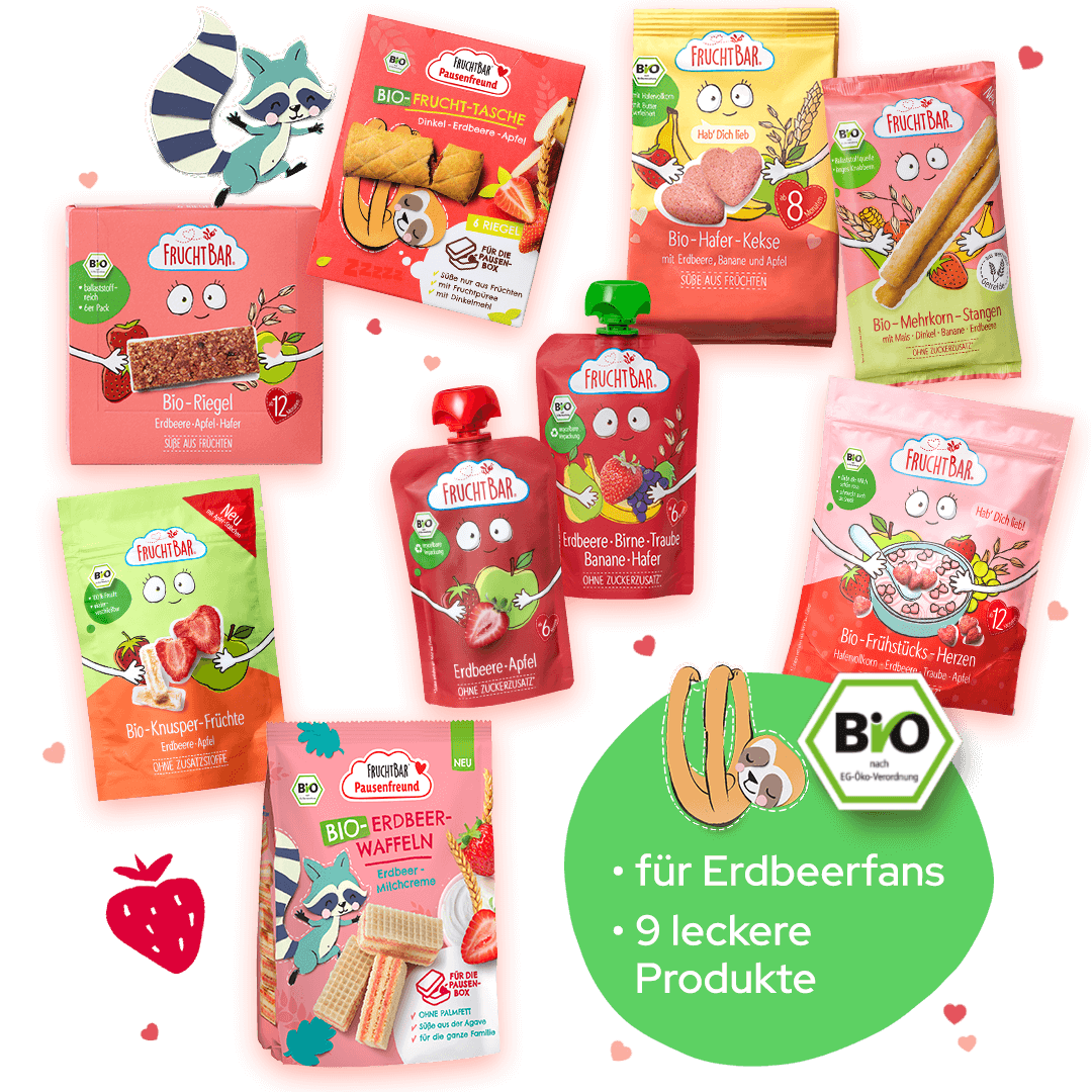Erdbeer Paket- FruchtBar - 9er Vorratspack - Vorderseite