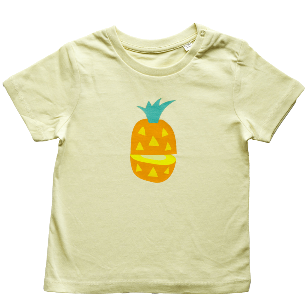 Gelbes T-Shirt Kinder - FruchtBar - Einzelstück - Vorderseite