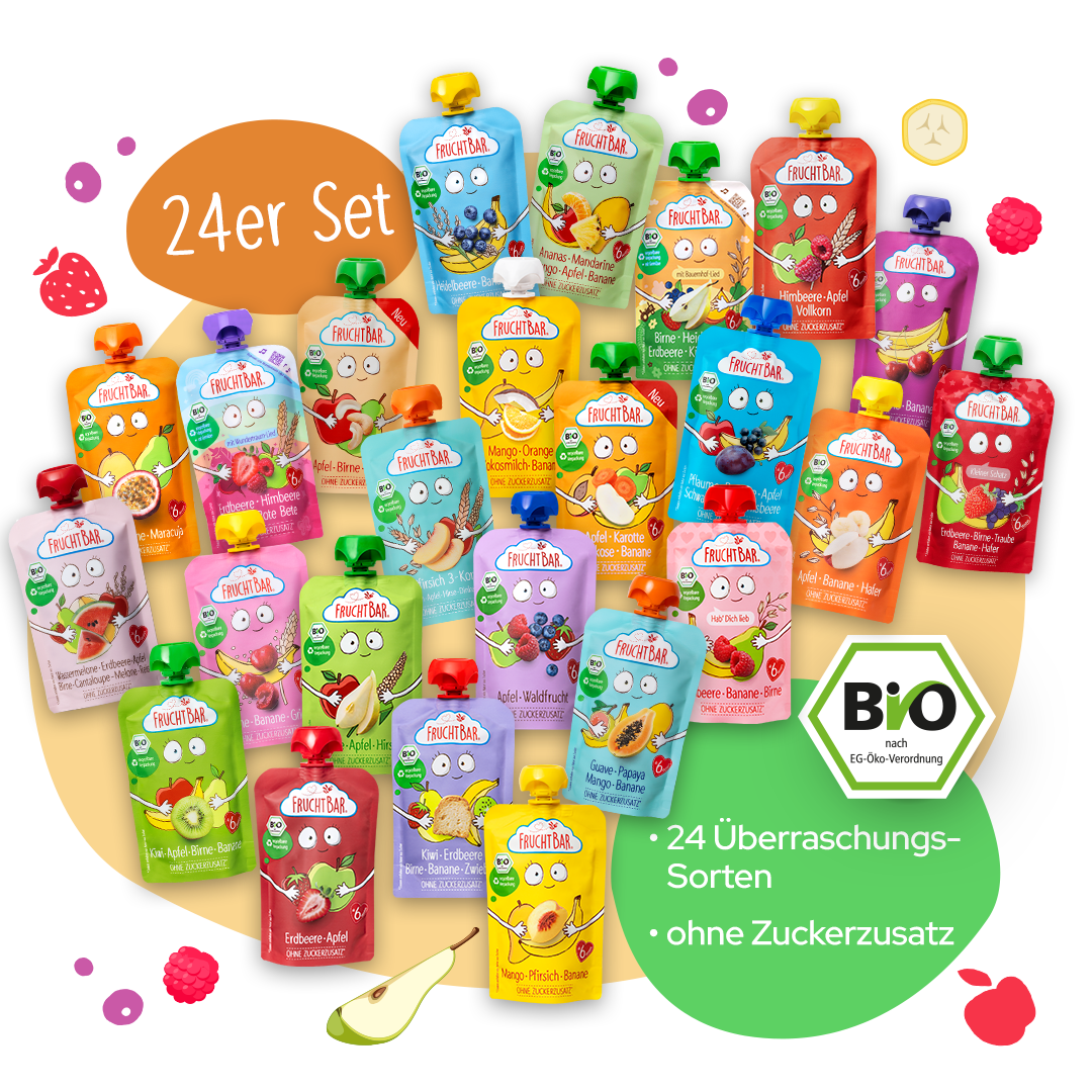 Quetschie Vorratsbox - FruchtBar - 24er Vorratspack - Vorderseite