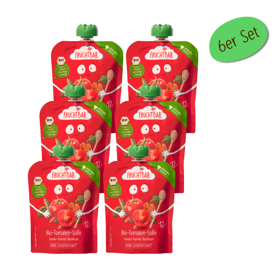 Bio Tomaten Soße - FruchtBar - 6er Vorratspack - Vorderseite