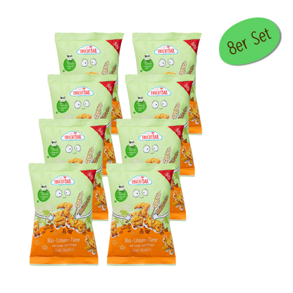 Bio Linsen Tiere - FruchtBar - 8er Vorratspack - Vorderseite