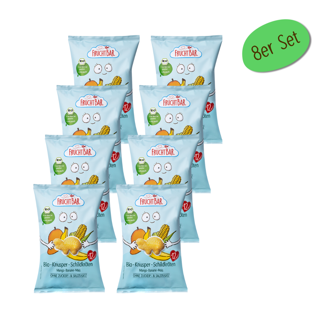 Bio Knusper Schildkröten - FruchtBar - 8er Vorratspack - Vorderseite