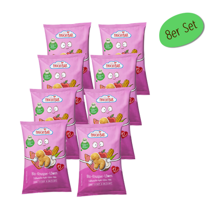 Bio Knusper Löwen - FruchtBar - 8er Vorratspack - Vorderseite
