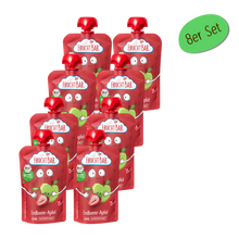 Bio Quetschie Erdbeere, Apfel - FruchtBar - 8er Vorratspack - Vorderseite