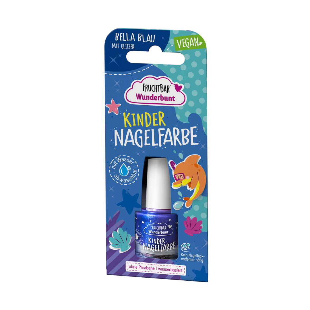 Kinder Nagelfarbe 'Bella Blau mit Glitzer'