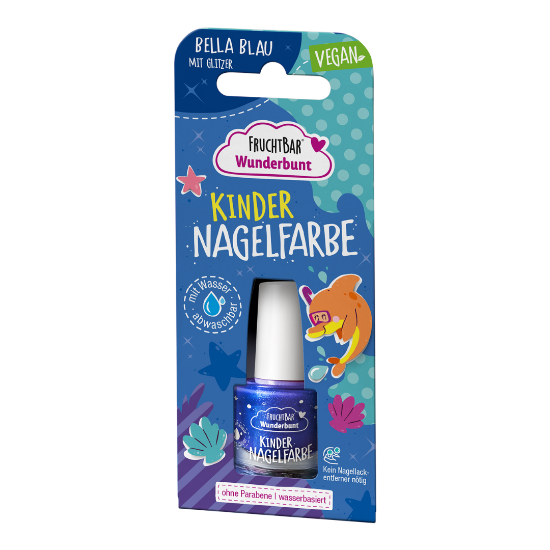Kinder Nagelfarbe 'Bella Blau mit Glitzer'