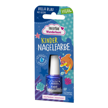 Kinder Nagelfarbe 'Bella Blau mit Glitzer'