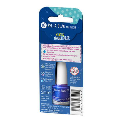 Kinder Nagelfarbe 'Bella Blau mit Glitzer'