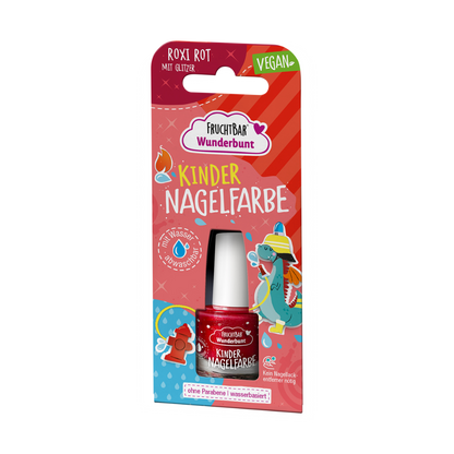 Kinder Nagelfarbe 'Roxi Rot mit Glitzer'