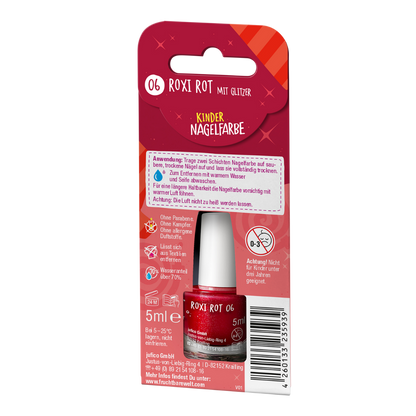 Kinder Nagelfarbe 'Roxi Rot mit Glitzer'