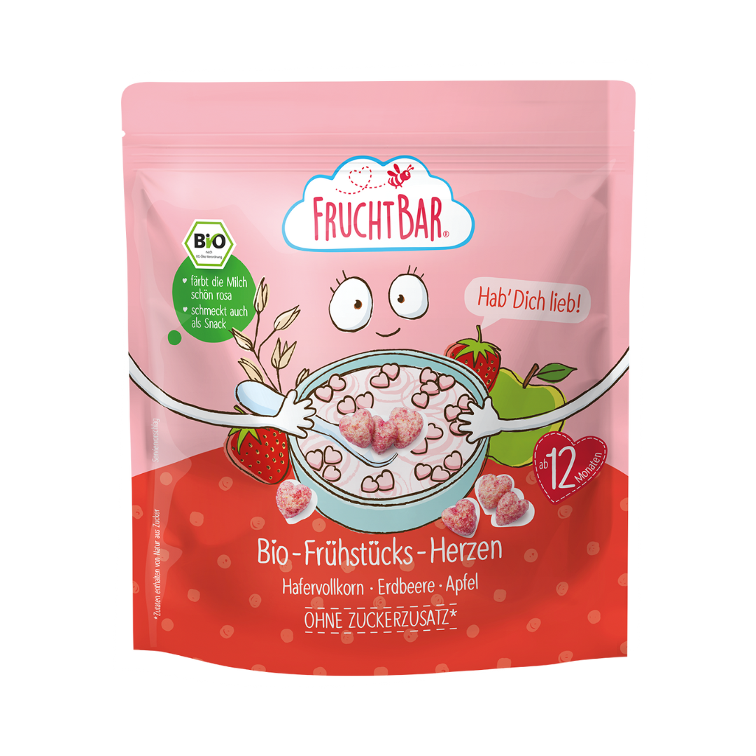 Bio Frühstücks Herzen \'Hab Dich lieb\' - FruchtBar - Einzelstück - Vorderseite