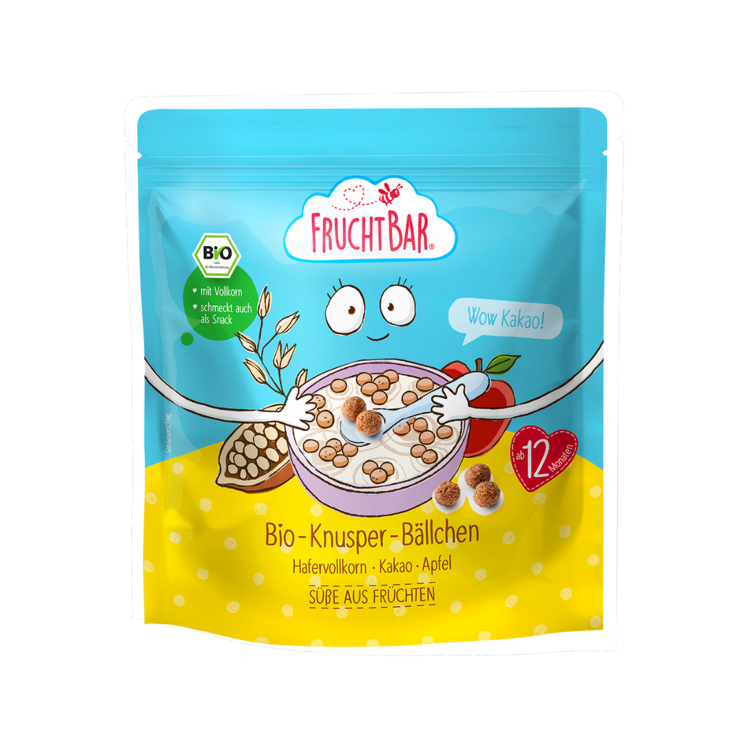 Bio Knusper Bällchen _Wow Kakao_  - FruchtBar - Einzelstück - Vorderseite