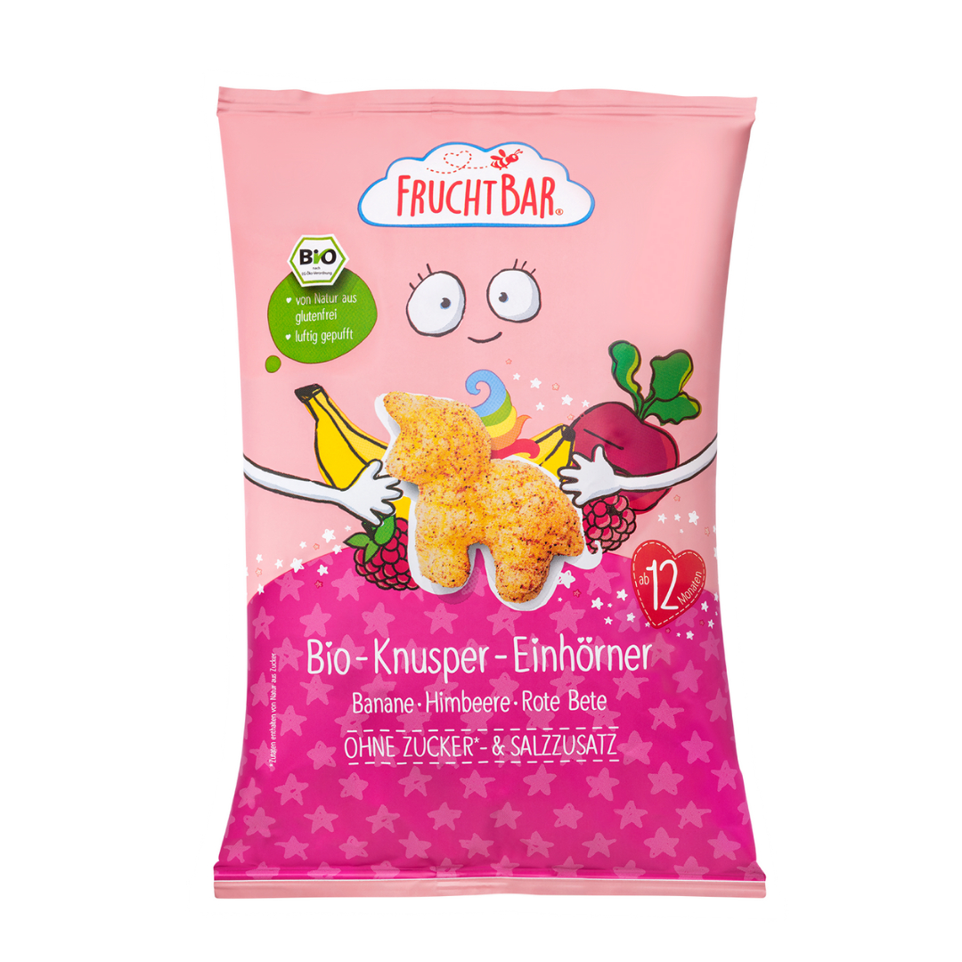 Bio Knusper Einhörner - FruchtBar - Einzelstück - Vorderseite