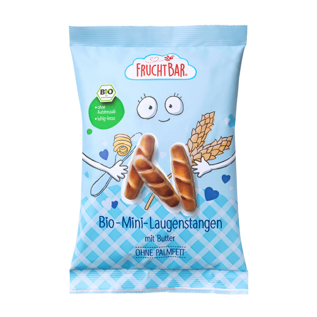 Bio Mini Laugenstangen mit Butter - FruchtBar - Einzelstück - Vorderseite