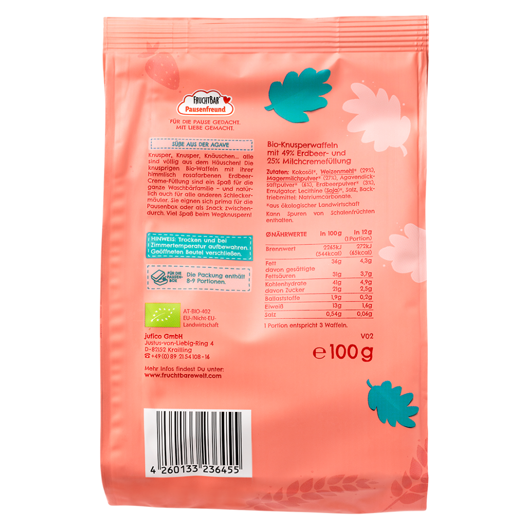 Bio Erdbeer Waffeln Rückseite