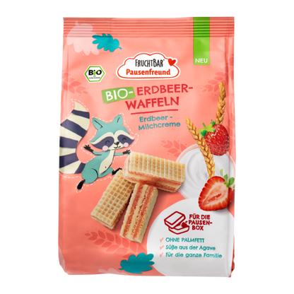 Bio Erdbeer-Waffeln  - FruchtBar - Einzelstück - Vorderseite