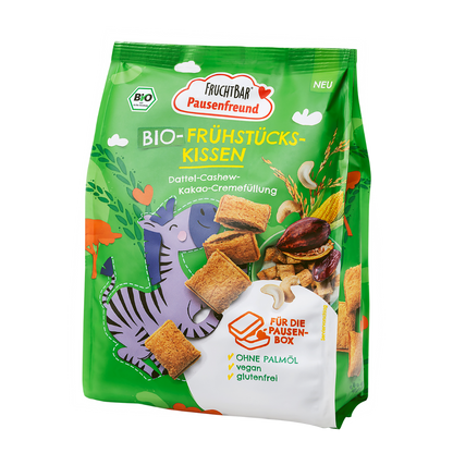 Bio Frühstücks Kissen - FruchtBar Pausenfreund - Einzelstück - Vorderseite