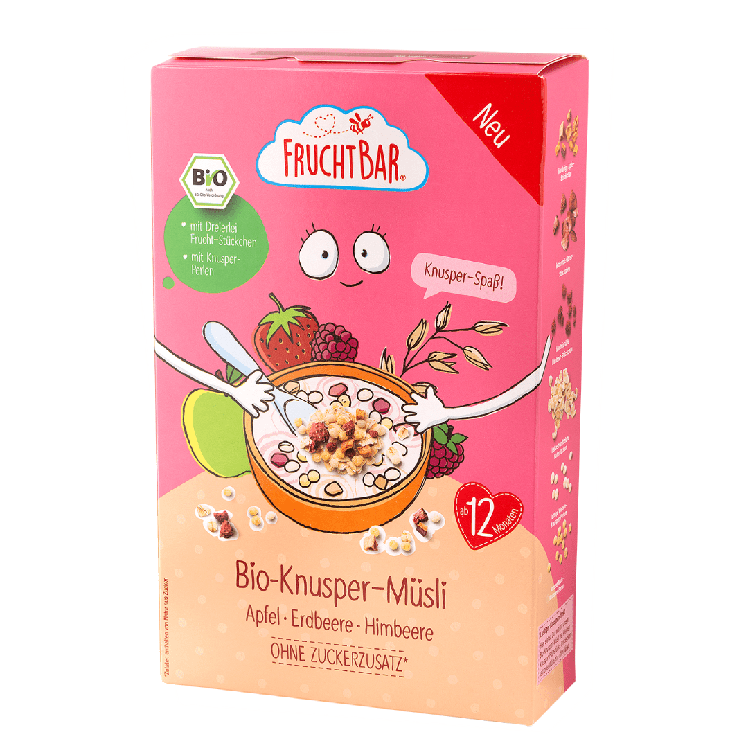 Bio Knusper Müsli - FruchtBar - Einzelstück - Vorderseite