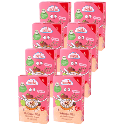 Bio Knusper Müsli - FruchtBar - 8er Vorratspack - Vorderseite