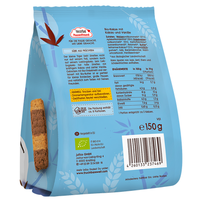 Bio Streifen Kekse - FruchtBar Pausenfreund - Einzelstück - Rückseite