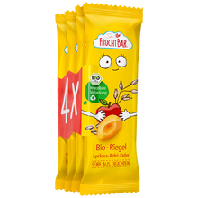 Bio Riegel Aprikose, Apfel, Hafer  - FruchtBar - 4er Bundle - Vorderseite