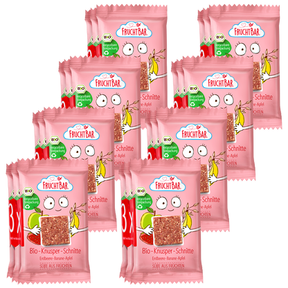 Bio Knusper Schnitte - FruchtBar - 8er Vorratspack - Vorderseite