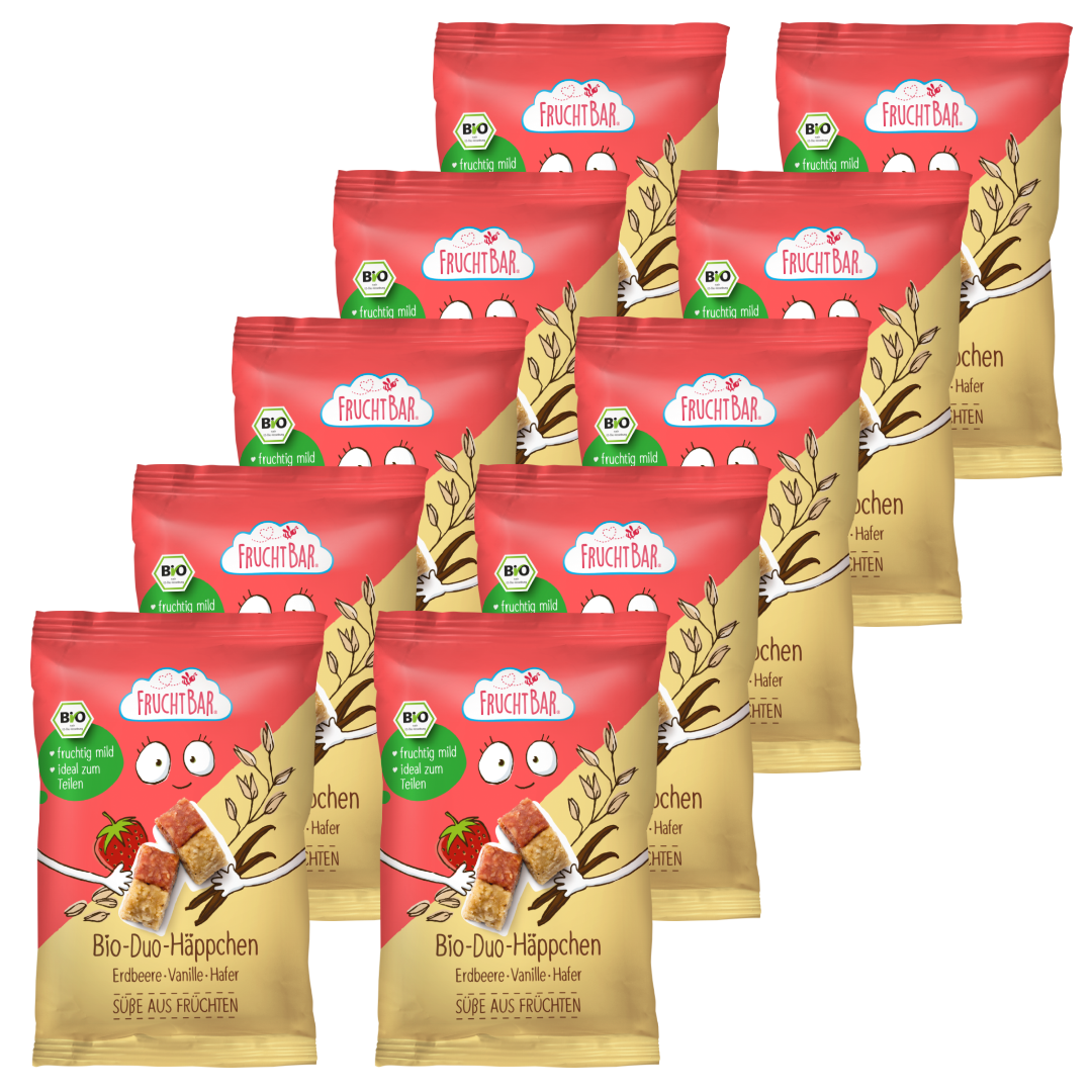 Bio Duo Häppchen  - FruchtBar - 10er Vorratspack - Vorderseite