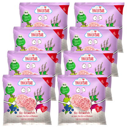Bio Reiswaffeln - FruchtBar - 8er Vorratspack - Vorderseite