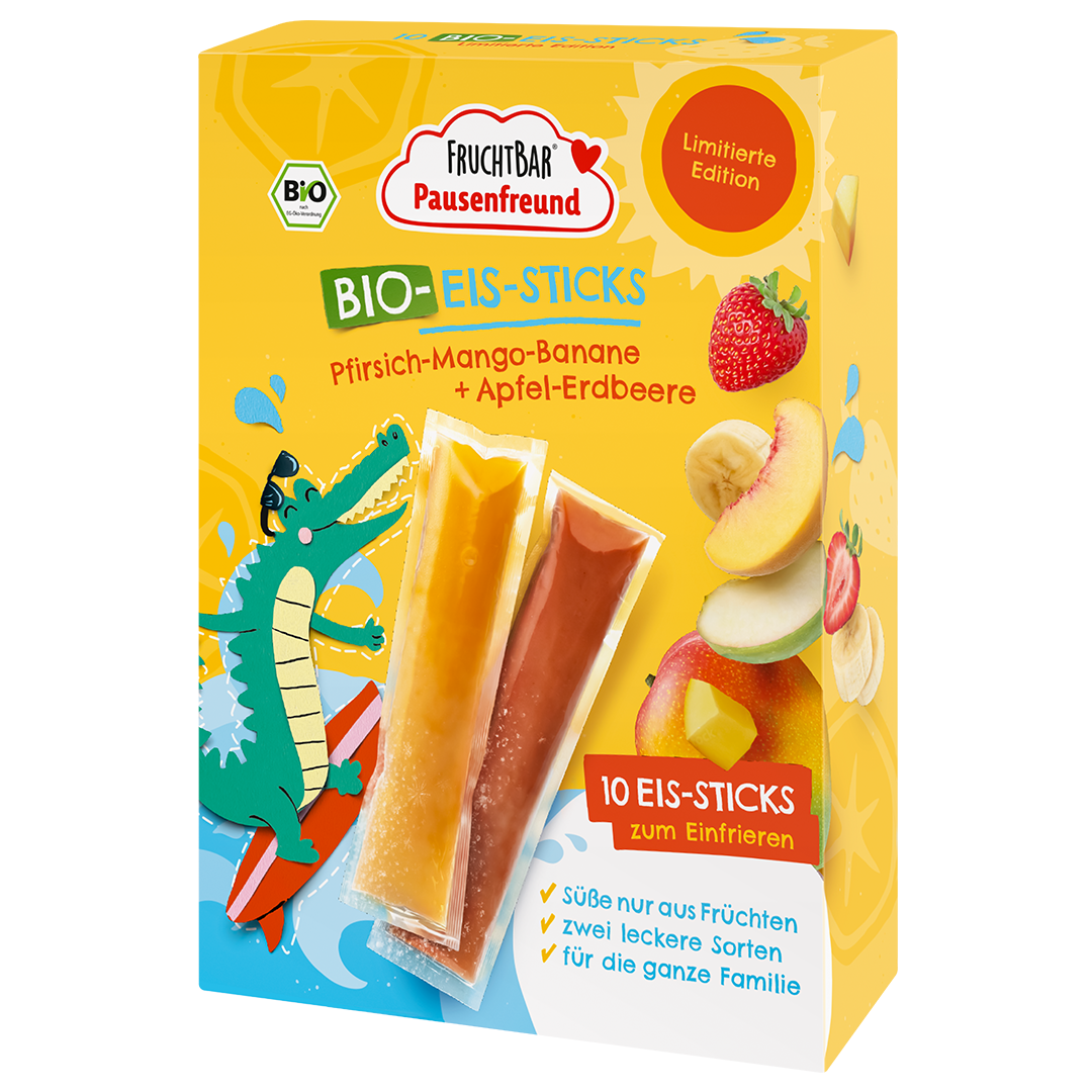 Bio Eis Sticks - Fruchtbar Pausenfreund - Einzelstück - Vorderseite 