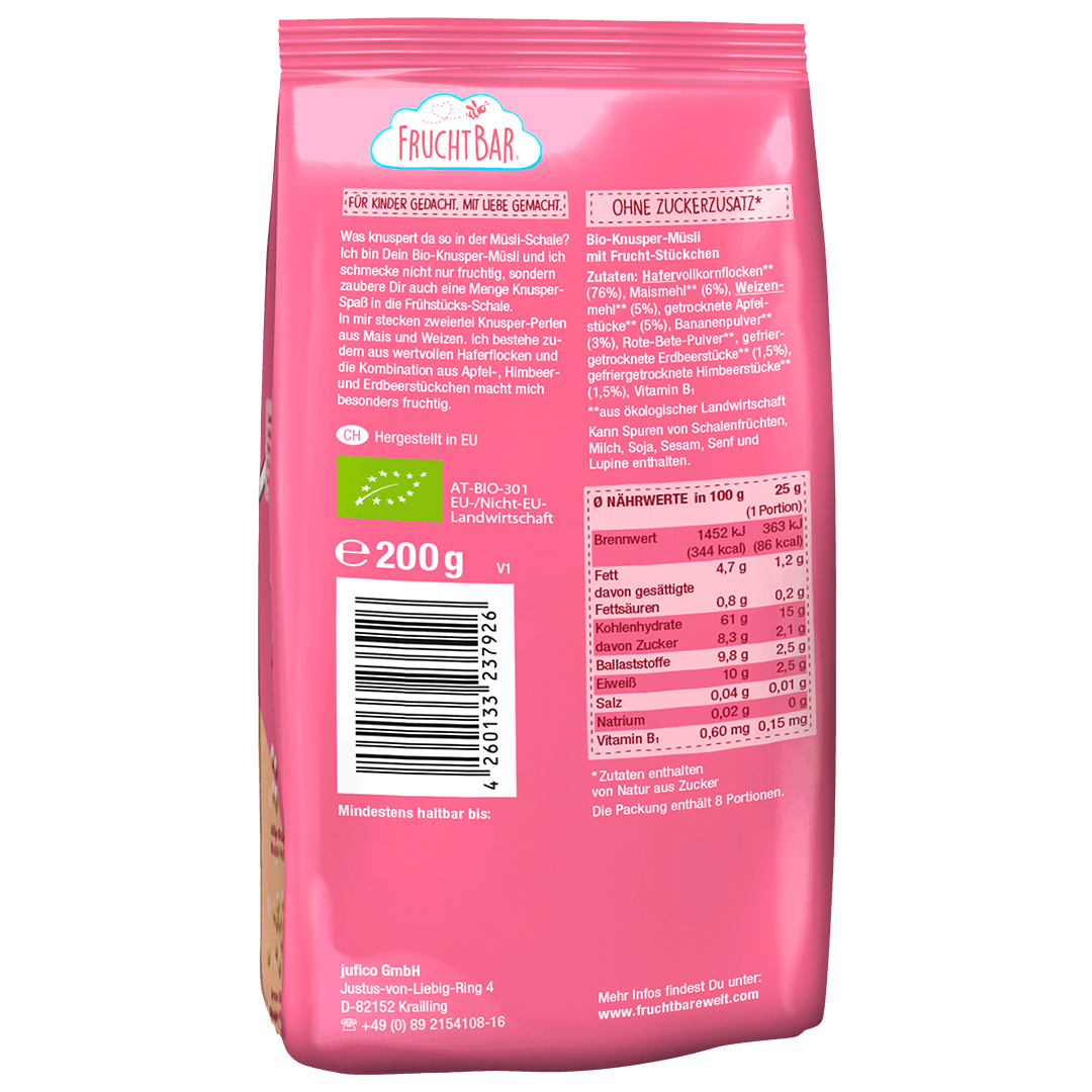 Bio Knusper Müsli - Einzelstück - Rückseite