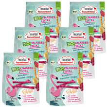 Bio Knabber Sticks - FruchtBar Pausenfreund - 6er Vorratspack - Vorderseite