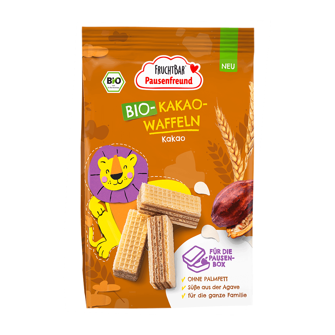 Bio Kakao Waffeln-Fruchtbar Pausenfreund-Einzelstück-Vorderseite