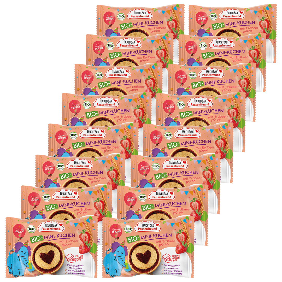 Bio Mini Kuchen mit Erdbeerpüree