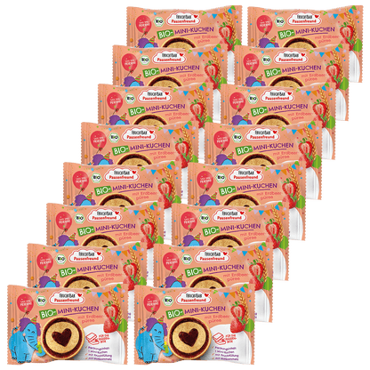 Bio Mini Kuchen mit Erdbeerpüree