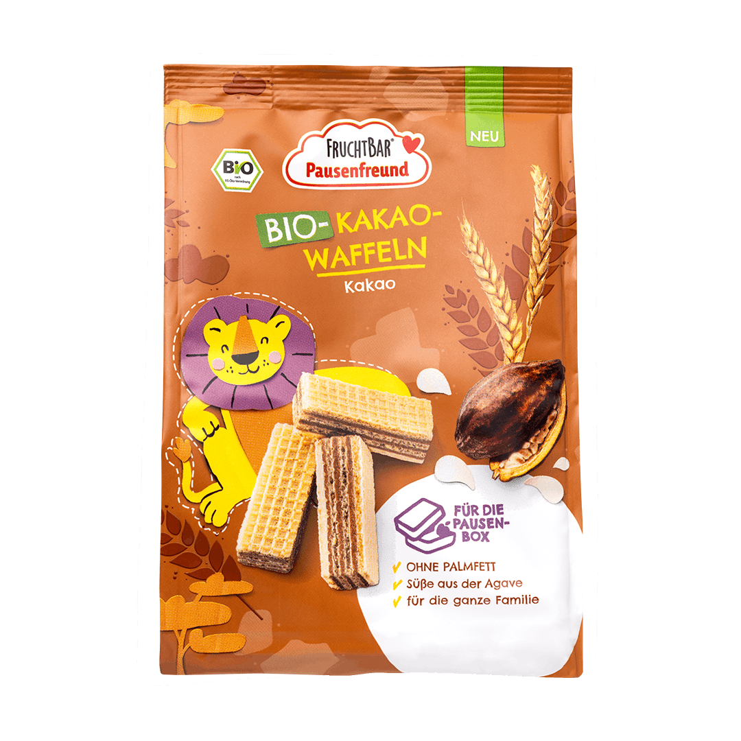 Bio Kakao Waffeln-Fruchtbar Pausenfreund-Einzelstück-Vorderseite