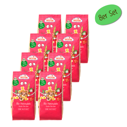 Bio Herznudeln Karotte, rote Bete - FruchtBar - 8er Vorratspack - Vorderseite
