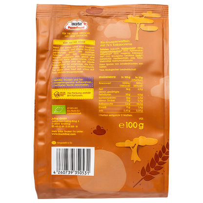 Bio Kakao Waffeln-Fruchtbar Pausenfreund-Einzelstück-Rückseite