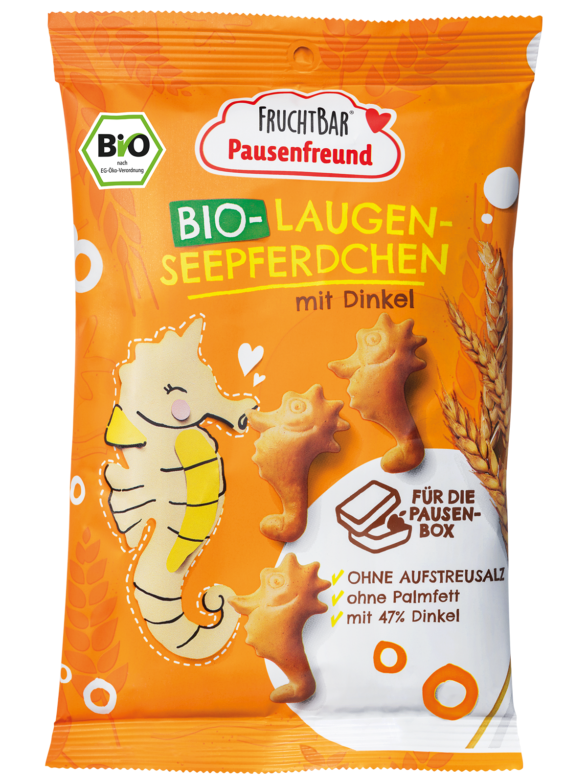 FruchtBar Pausenfreund - Bio Laugen Seepferdchen - Vorderseite