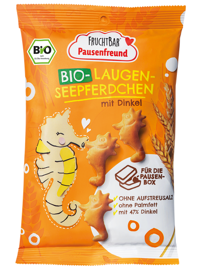 FruchtBar Pausenfreund - Bio Laugen Seepferdchen - Vorderseite
