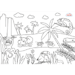 FruchtBar Ausmalbild Dschungel Vorschaubild