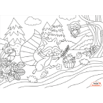 FruchtBar Ausmalbild Wanda Waschbär Vorschaubild