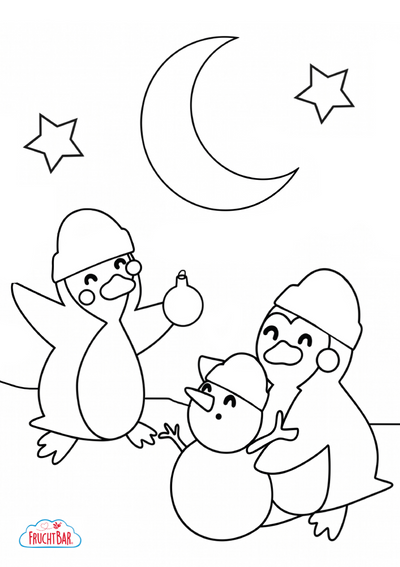 Einfaches Ausmalbild Weihnachten für Kinder
