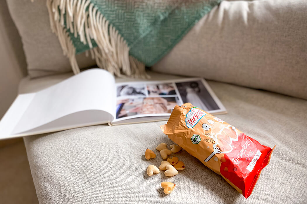 FruchtBar Laugenherzen und Fotoalbum